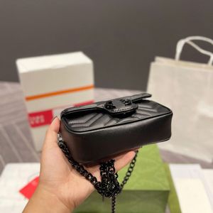 Hög kvalitet med låda designväska handväskor läder kamerakedja påsar axelväskor mode crossbody purses designer kvinna handväska väskor plånbok 003