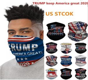 DHL 37Days Tasarımcı 2020 Trump Amerikan Seçim Buz İpek Spor Sihirli Türban Scarf Bandanas3d Baskı Tozu Yüz Maskeleri Skullcap FY67141107