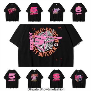 2024 Uomini T Shirt Rosa Young Thug Sp5der 555555 mans Donna 1 Qualità Schiuma Stampa Spider Web Modello Tshirt Moda Top Tees W9TD