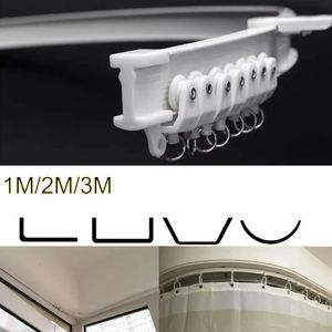 1/3/4/5/6M Flexible Ceiling Mounted Curtain Track Rail Straight Slide Windows Plastic Bendable Home Window Decor Accessories 240110