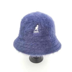 Mais vendido kangol feminino balde chapéu de pele de coelho bacia chapéu senhoras calor individualidade tendência canguru bordado quente pescador chapéu w2