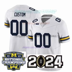 Michigan Wolverines College Football Uomo Donna Gioventù Tutte le maglie cucite 9 J.J. McCarthy 2 Blake Corum 65 Zak Zinter 1 Roman Wilson 4 Jayden Denegal Campioni 2024