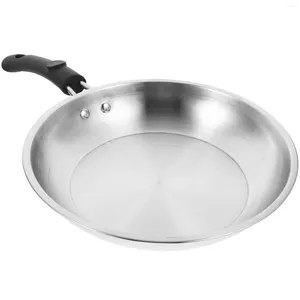 Pans Pan Non-stick Wok Steak Frying Kitchen Supply Flat Skillet Cooking Utensils Rounded Stainless Steel Pot