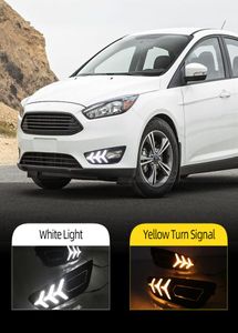 2Pcs for Ford Focus 4 2015 2016 2017 2018 Turn Signal style Relay 12v LED Auto Car DRL daytime running light Bumper Front Fog lamp7614292