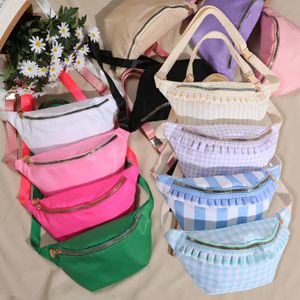 Kvinnor Fanny Pack Nylon Belt Bag Fashion Vuxen midja Pack Zipper Bum Bag Justerbar lätt multifunktion Vattenbeständig 240110