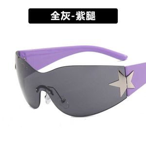 Designer Sunglasses Frameless five-star all-in-one pilot sunglasses Y2K Millennium Spice Sun Visor sunglasses UP47