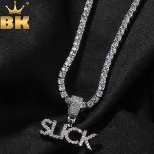 Collane TBTK Personalizzato Mini Lettera Iniziale Ciondolo Micro Pavimentato CZ Targhetta Personalizzata Collana Gioielli Hiphop Regalo Per Bambini