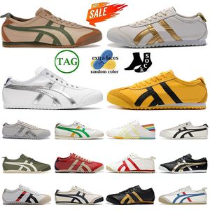 2024 Buty swobodne Tiger Mexico 66 Trenery platformy Buty Srebrne Off Black White Yellow Gold Srebrne Women Mężczyźni Sneaker 36-45 EUR