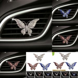 New Car Air Freshener Crystal Big Butterfly Car Air Freshener Air Outlet Fragrance Decoration Women's Interior Perfume Diffuser Accessories Articles