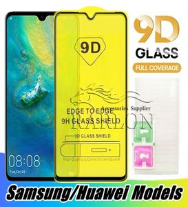 5D 9D 10D Temperowane szkło 9H twardość Clear Full Glue Screen Protector Film dla iPhone 12 11 Pro Max XS Huawei P30 P40 Lite Y6p Y7p1049552