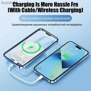 Cell Phone Power Banks Portable Macsafe Auxiliary Spare External Magnetic Battery Pack Power Bank Wireless Charger For iphone 12 13 14Pro Max PowerbankL240112