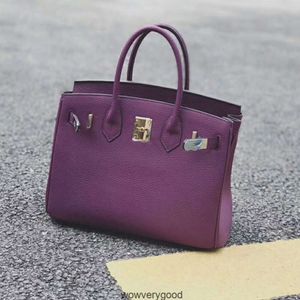 Designer Bags Luxury Fashion Totes Autumn and winter new top layer cow leather bag sea anemone Purple Leather Womens bag versatile super soft leather one shoulder wom