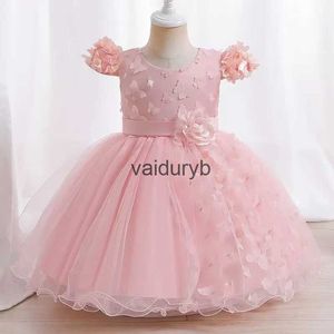 Vestidos de niña Ropa para bebés pequeños Vestido rosa para la primera fiesta de cumpleaños de la niña Vestido formal para la cena de Navidad Adecuado para bebés de 0 a 3 años babyvaiduryb