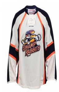Дешевый настоящий 001 редкий полная вышивка ECHL 201617 на заказ хоккейная майка Greenville Swamp Rabbits или на заказ любое имя или номер Jersey4307062