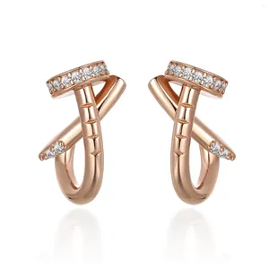 Stud Earrings Selling 925 Silver Plated Rose Gold European And American Niche Fashion Large Brand