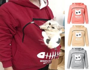 Men039s Hoodies Sweatshirts Pet Carrier Thicken Shirts Cats Lovers Hoodie Kangaroo Dog Pullovers Cuddle Pouch Sweatshirt Pock7173685