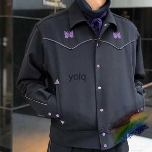 Men's Jackets Bla Needles Jaet Men Women 1 1 High Quality Vintage Classic Butterfly Embroidered Needles AWGE Coats Inside Tag Labelyolq