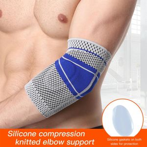 Pads Silicone Sports Elbow Pads Elastic Compression Support Elbow Brace Gym Basketball Volleyball Protective Arm Sleeves Crossfit