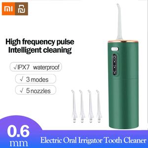 Whitening Xiaomi Youpin Electric Tooth Cleaner Oral Irrigator Rechargeable Water Jet Teeth Clean Whitening Food Grade Dental Teeth Cleaner