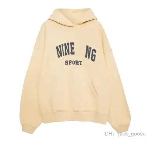 Sıcak Satış 24SS Kadın Desginer Moda Pamuklu Kapşonlu Yeni AB Annie Bing Klasik Mektup Baskı Yıkama Su Renkli Kar Tanesi Sweatshirt Sweatshirt