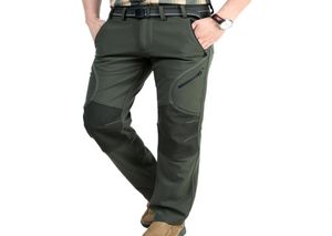 새로운 야외 하이킹 팬츠 Softshell Windproof Fleece Lined Pants 계속 따뜻한 외출 캠핑 캠핑 등반 방수 트레킹 스키 남성 2263274