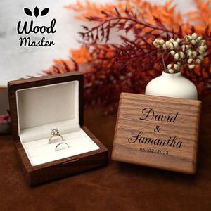 Wood Wedding Ring Box storage Engagement Wedding Ceremony Ring Storage Proposal Portable Gifts Bead Case Rustic 240110