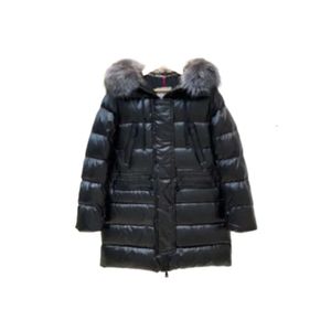 Monclairr feminino outono e inverno designer de luxo para baixo jaqueta feminina engrossado gola de pele de raposa cintura fina quente seção de comprimento médio 2pijw