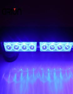 car styling 8 LED blue Car Police Fireman Strobe Flash Light Dash Emergency Warning Flashing Fog Lights Lamp automobiles2035560