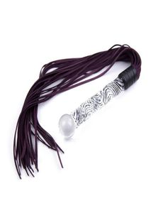 Chicote escravo para jogos adultos, chicote de couro de vidro, brinquedos sexuais adultos, escravo feminino para jogos sexuais bdsm, espancamento, bondage, chicotes2437038