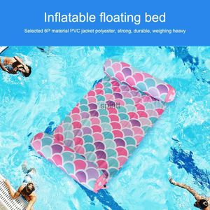 Other Pools SpasHG Floating Lounger Floating Toys Foldable Water Floating Bed Comfortable Portable PVC Leak Proof Nozzle Swimming Pool Accessories YQ240111