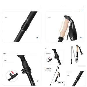 Trekking Poles Aluminium Alloy Folding Tra Light Short Telescopic Outdoor Hand Handing Stick Mountain Drop Delivery OT9EI