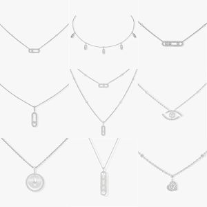 Hängen 925 Sterling Silver Luxury Jewelry Diamond Pendant Women's Necklace Collection. Flytta diamanter. Avancerade gåvor