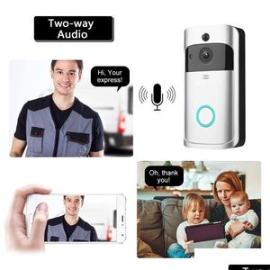 Videodörrtelefoner Smart WiFi Doorbell Camera Visual Intercom Night Vision IP Eye Bell Phone Wireless Home Security 720p Drop Deliver Dhbgj