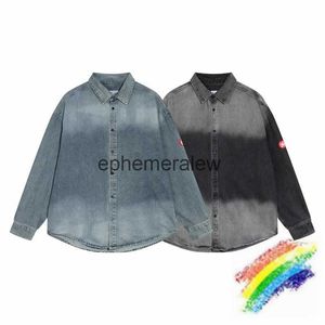 Camisas casuais masculinas lavadas cavempt ce denim camisa para homens mulheres 1/1 top qualidade vintage droy camisa casual cav empt poeta blusa tops coatephemeralew