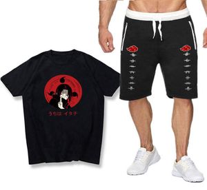 T-shirt Set Shorts Japanese Anime Ninja Short Sleeve Member Print Men's and Women's Pants Set6538909