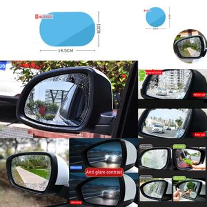 Novo purificador de ar para carro 2 peças, filme transparente à prova de chuva para carro, espelho retrovisor protetor, filme à prova d'água, acessórios para adesivos automotivos 100x145mm 100x100mm