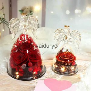 Inne imprezy imprezowe zapasy Angel Rose Figurines Prezenty dla kobiet Walentynkowe Prezent Zachowany prawdziwy w szklanym babci Mom Momoth Day Flowersvaiduryd