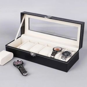 234568102024 Slots Wrist Watch Box Holder Storage Case Organizer PU Leather Double Layer Display 240110