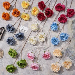 Simulação de 3 pacotes de rosas austin, decoração de casamento, enfeites para casa, fotografia, simulação de rosas, adereços de flores falsas xkl