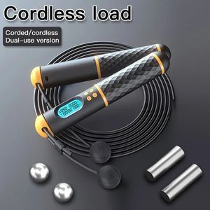 2 In 1 Multifun Skipping Rope With Digital Counter Speed Professional Ball Bearings And Non-slip Handles Jumps And Calorie Count 240111