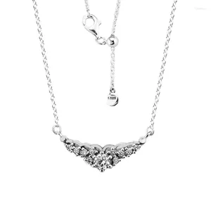 Цепочки из натурального стерлингового серебра 925 пробы, ожерелье-цепочка Femme, сказочная тиара, подвески, ожерелья для женщин, вечерние ювелирные изделия, колье