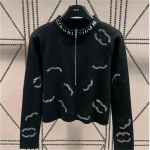 New Women's Sweaters Knitwear Women Luxury brands CC designer Sweaters rhinestone