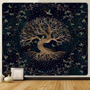 Mats Tree of Life Home Art Tapestry Bohemian Decorative Tapestry Hippie Yoga Mat Large Size Sopa Soff Soffa filt