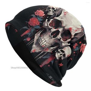 Berets Rose Skull Hat Girl Winter Fashion Warm Headwear Girls Ski Year Y2K Items Original Funny