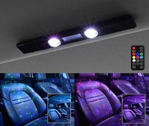 InteriorExternal Lights LED RGB Auto-Atmosphärenlampe USB Wireless Roof Star Light Mehrere Modi Automotive Interior Ambient Decor8566358