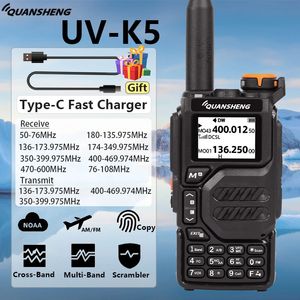 Quansheng UVK5 Walkie Talkie 50-600 MHz Full Band Type C Charger AM DTMF Scrambler NOAA UVK6 K58 UV-5R Plus FM Ham Two Way Radio 240110