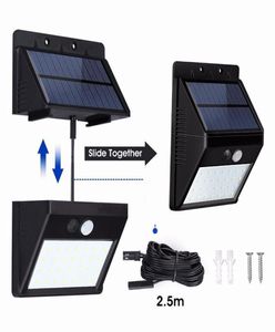 Ao ar livre 28 LEDs Split Solar Powered Light Bulb PIR Motion Sensor 3 Modos À Prova D 'Água Separado Garden Street Night Lamp 82ft Extens6026308