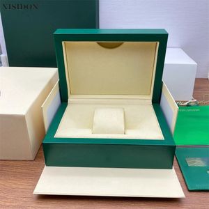 Top Quality Green Watch Box Luxury Elegant AAA Leather Wooden Case with Packaging Storage With Microfiber Pillow 240110