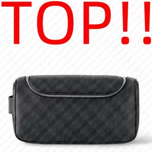 PRINCIPAL. N47625 BOLSA DE HIGIENE / Designer Dopp Kit Designer Homens Bolsa de toalete de viagem GM MM Luxo King Size Higiene Pessoal Damier Bolsa de lona de grafite Bagagem de marca