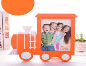 Creative Cartoon Train Picture Frame Children and Babies Bildram för bordplast 7 tum Bildramar Vägg hängande6797190